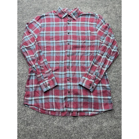 johnnie-O Other - Johnnie-O Top Shelf Mens XL Plaid Button Down Shirt Burgundy Blue Lyocell Hemp